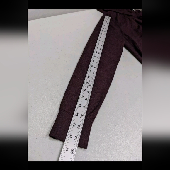 Express Hooded Pullover Sweater Long Sleeve S Merino Wool Blend Burgundy - Picture 6 of 6